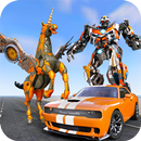 Cop Car Transforming Robot Unicorn Horse Juego APK