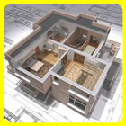 floor plan layout and interior design-icoon