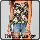 Floral Peplum Top icône
