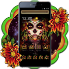 Black Floret Skull Theme آئیکن