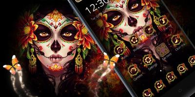 Black Floret Skull Theme اسکرین شاٹ 3