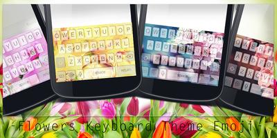 Flowers Keyboard Theme Emoji poster