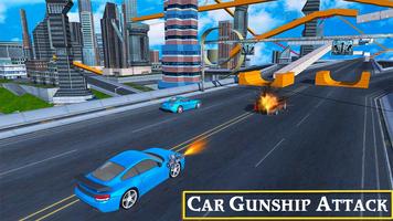 Futuristic Flying Muscle Car Shooting Simulator 3D syot layar 3