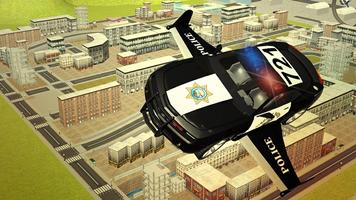 Flying Police car 3d simulator poster