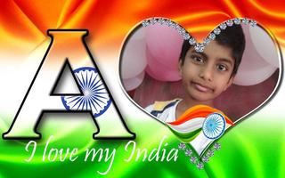 Indian Flag Letter Photo Frames Affiche