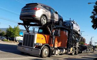 Truck Car Transport Parking 3D Affiche