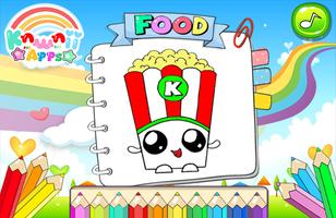 Kawaii Food Coloring Book Affiche