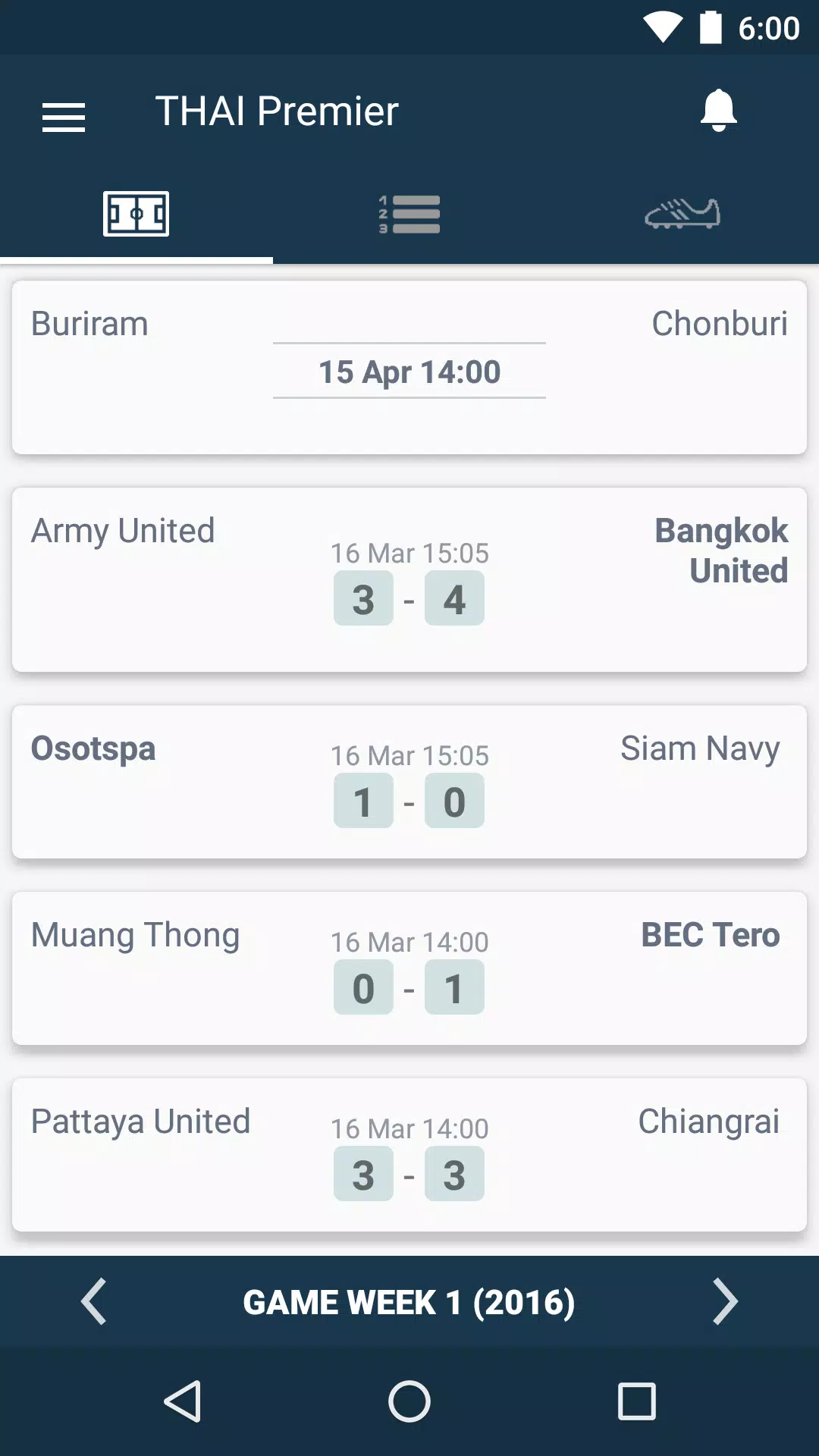 Results for Toyota Thai League T1 - Thailand APK for Android Download