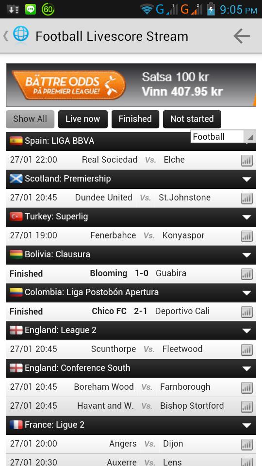 Livescore streaming