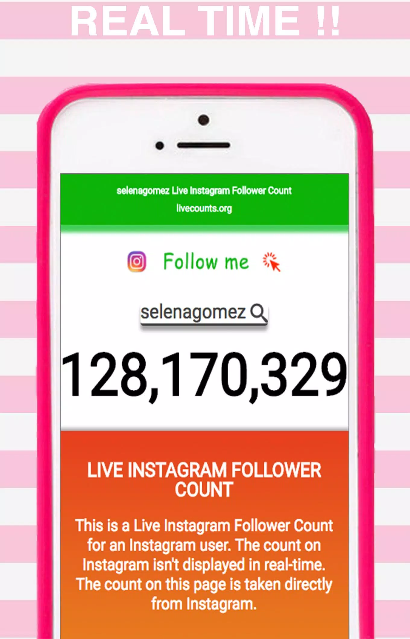 Livecounts on X: Update: The Instagram live count has been