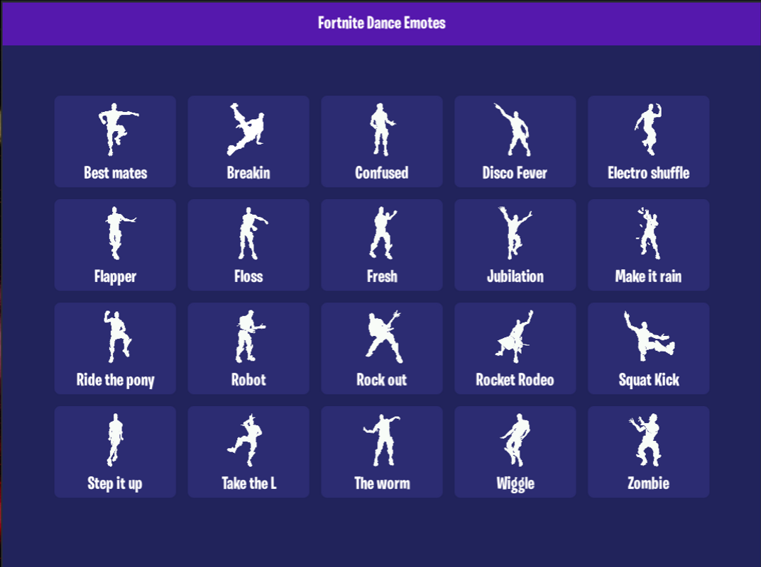 Dance Emotes For Fortnite Dlya Android Skachat Apk - dance emotes for fortnite skrinshot 2