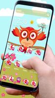 Forest Orange Owl Theme poster