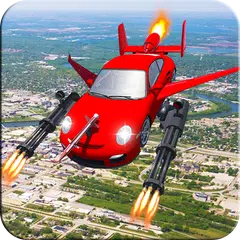 Flying Car Shooting Adventure: Fighting War Sim