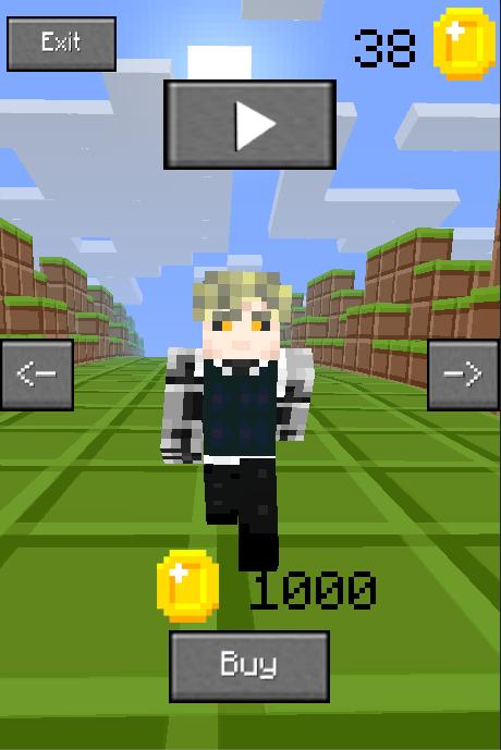 pixel block man, Minecraft Skin