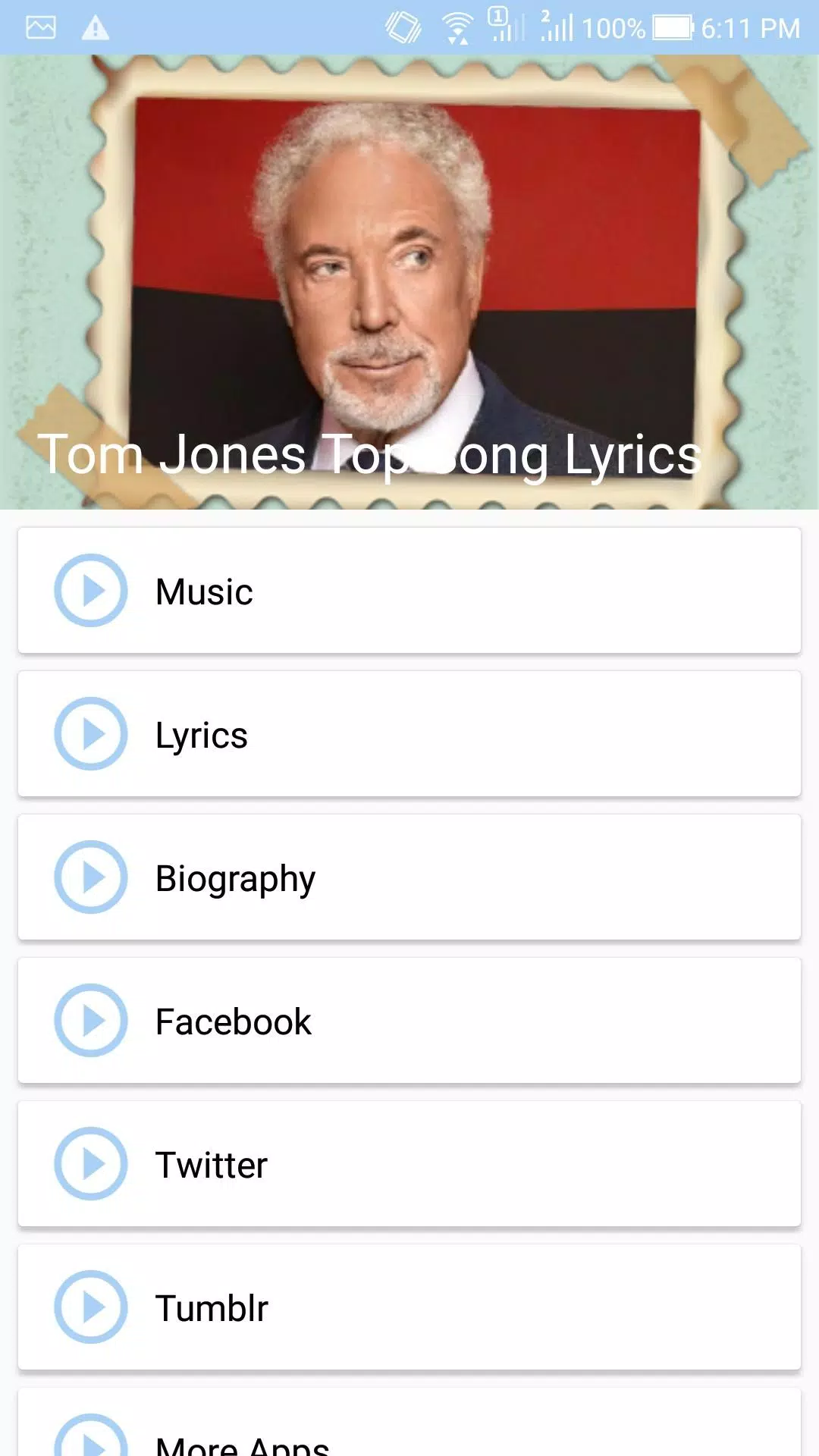 Tom Jones: Top Songs & Lyrics APK for Android Download