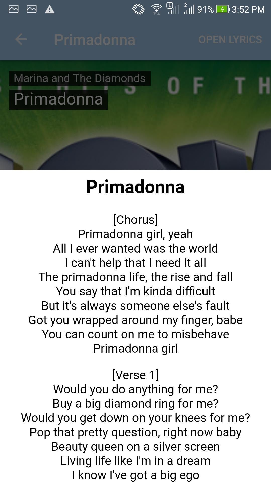 Primadonna girl lyrics