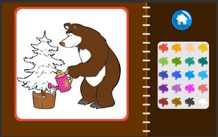 Coloring Book For Kids : Little Girl and Bear capture d'écran 1