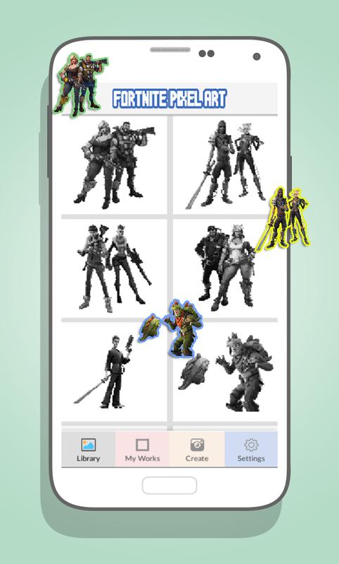 fortnite color by number fortnite skin pixel art poster - fortnite color settings