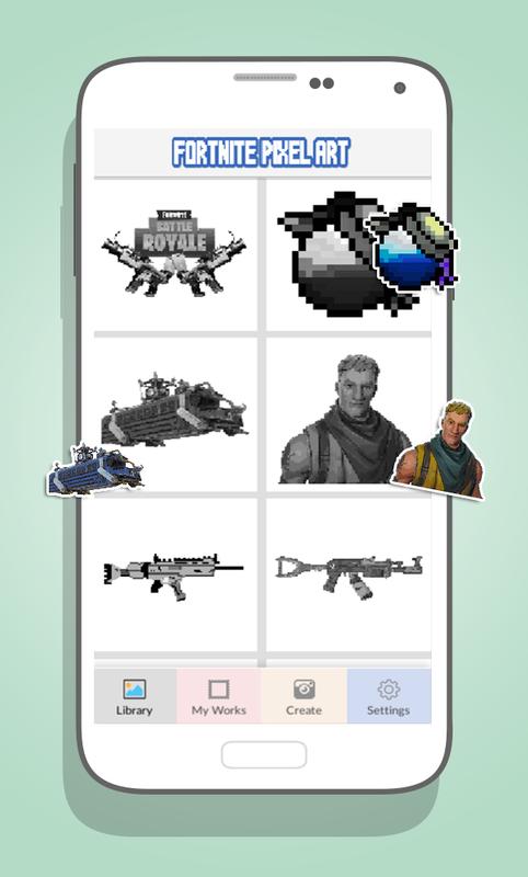 Fortnite Color By Number Fortnite Skin Pixel Art For Android Apk - fortnite color by number fortnite skin pixel art screenshot 3