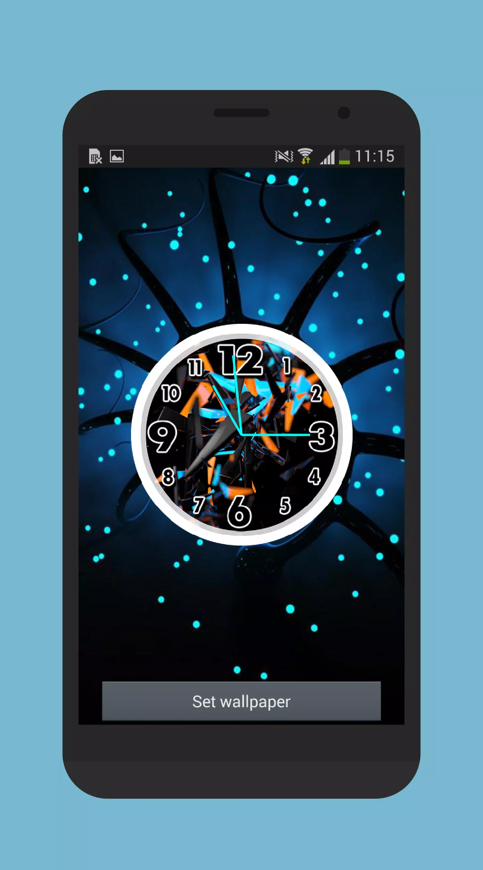 Abstract Digital Clock Wallpaper