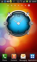 Colorful Glass Clock Widget Affiche