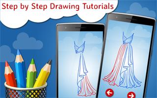How to Draw Dresses Step by Step Drawing App poster
