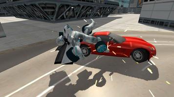 Flying Car Robot Flight Drive Simulator Game 2017 ảnh chụp màn hình 2