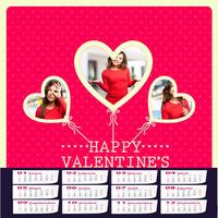 Calendar valentine Frames 2017 poster
