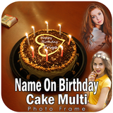 Name On Birthday Cake Multi Photo Frames icône
