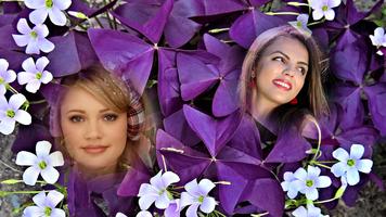 Purple Flower Hd Multi Photo Frames постер