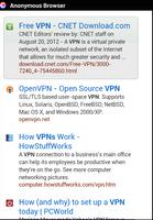 Anonymen Browser. Screenshot 2