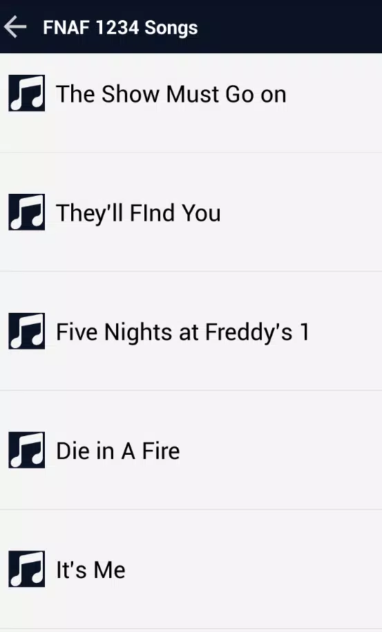 FNAF Songs 1 2 3 4 5 6 & Lyrics FULL APK pour Android Télécharger