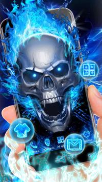Download Blue Fire Skull 3d Launcher Theme Live Wallpapers Apk For