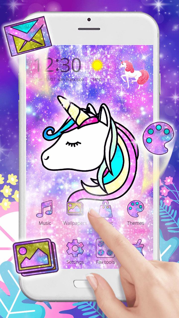 Glitter Galaxy Unicorn постер.