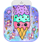 Live Glitter Sweet Ice Cream Launcher Theme HD icône