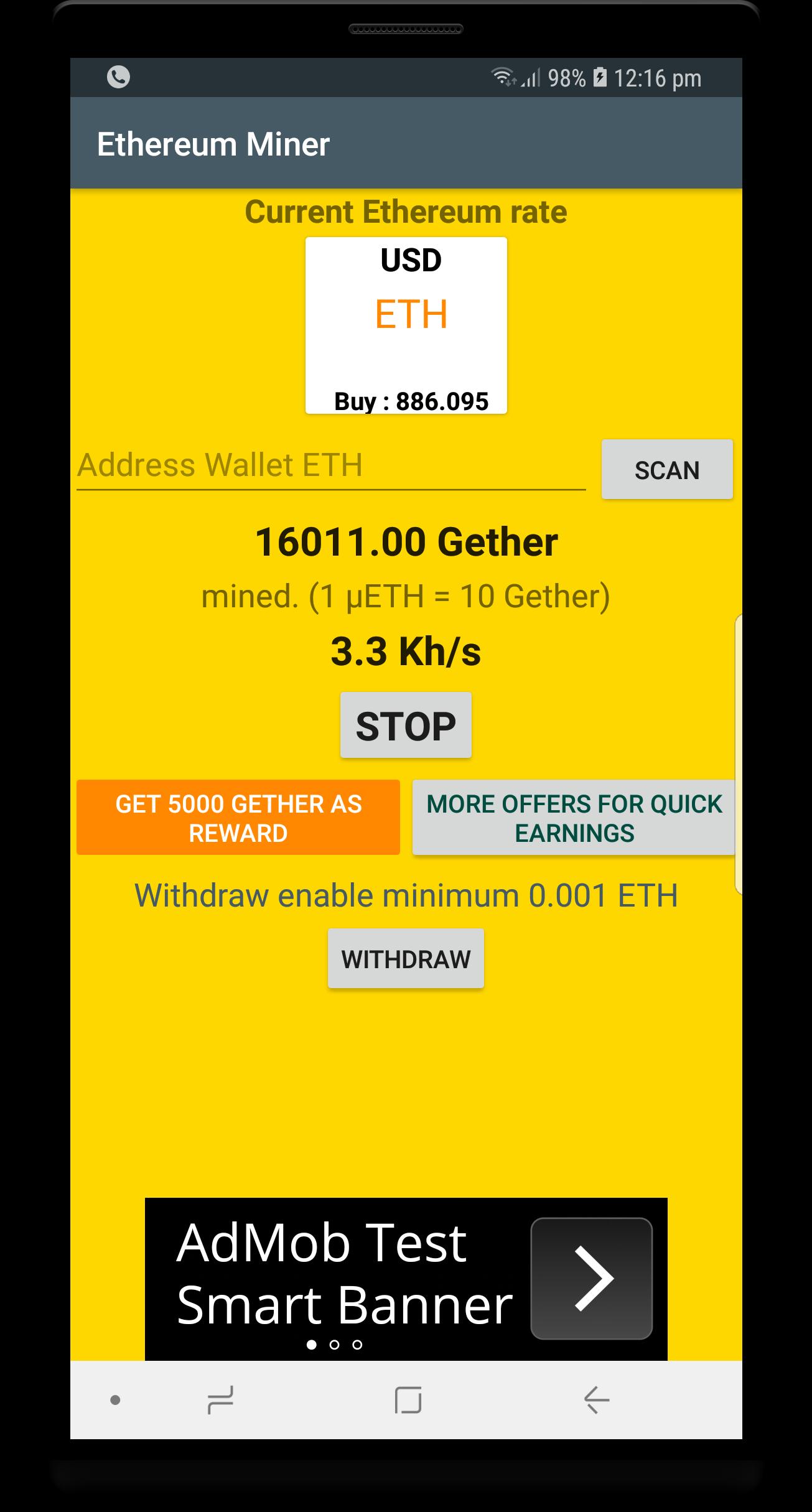 Automatic Ethereum Miner Robot APK for Android Download