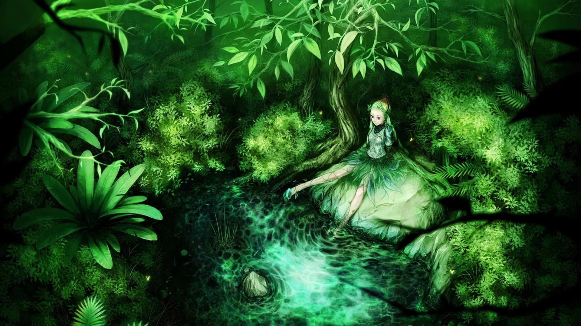 Фейри Форест. Духи природы. Фея в лесу. Девушка в волшебном лесу.