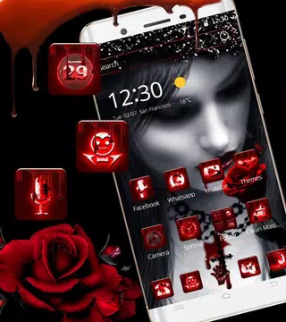 Screenshot 7 for Red Rose Vampire Girl Theme