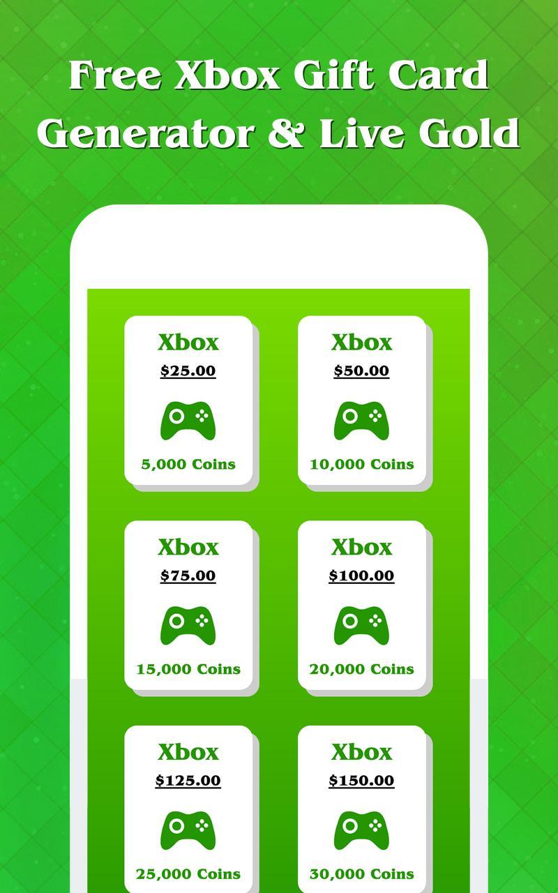Free Xbox Gift Card Generator & Live Gold for Xbox for Android - APK  Download
