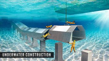 Underwater Road Builder: Bridge Construction 2020 captura de pantalla 2