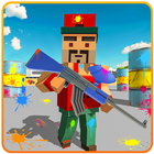 Blocky Vegas Battle Paintball Jeu de tir 3D icône