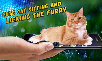 猫走在屏幕上可爱的笑话 海报