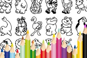 Zoo Coloring Game for Kids Affiche