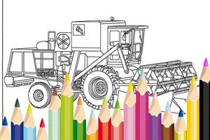 Combine Harvesters Coloring poster
