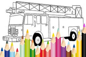 Fire Truck Siren Coloring Book Affiche
