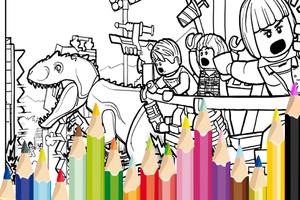 Image Jurassic Craft Coloring Affiche