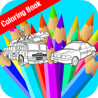 Police Car and Firetruck Color-icoon