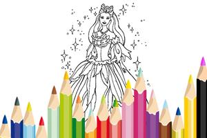 Snow Princess Coloring Game Affiche