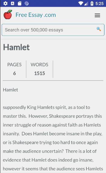 Write A Good Thesis Statement For An Essay Compare And Contrast Essay On High School And College also Topics For Argumentative Essays For High School Free Hamlet Essays Term Papers Book Reports For Android My English Class Essay
