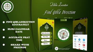 Qibla Locator: Find Qibla Direction Islamic App Plakat